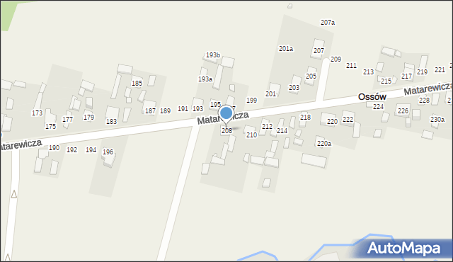 Ossów, Matarewicza, 208, mapa Ossów