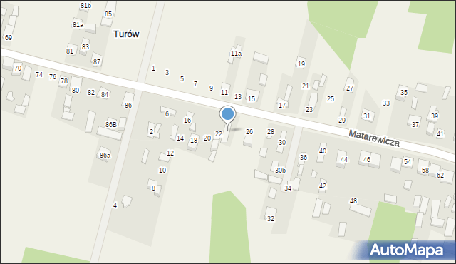 Ossów, Matarewicza, 24, mapa Ossów