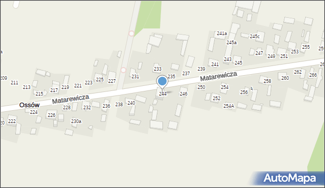 Ossów, Matarewicza, 244, mapa Ossów