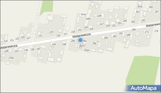 Ossów, Matarewicza, 252, mapa Ossów