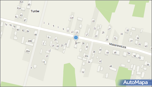 Ossów, Matarewicza, 26, mapa Ossów