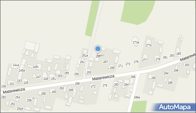 Ossów, Matarewicza, 265, mapa Ossów