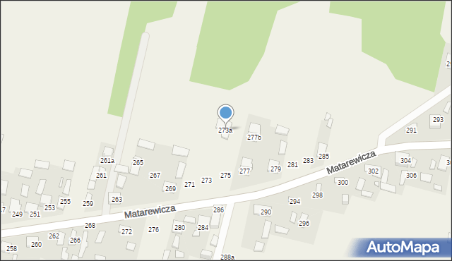 Ossów, Matarewicza, 273a, mapa Ossów