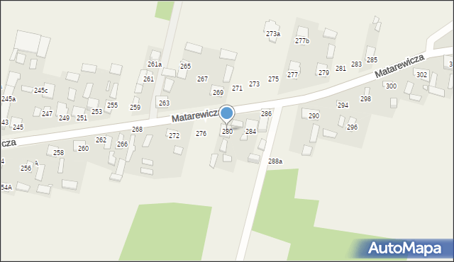 Ossów, Matarewicza, 280, mapa Ossów