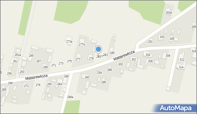 Ossów, Matarewicza, 281, mapa Ossów