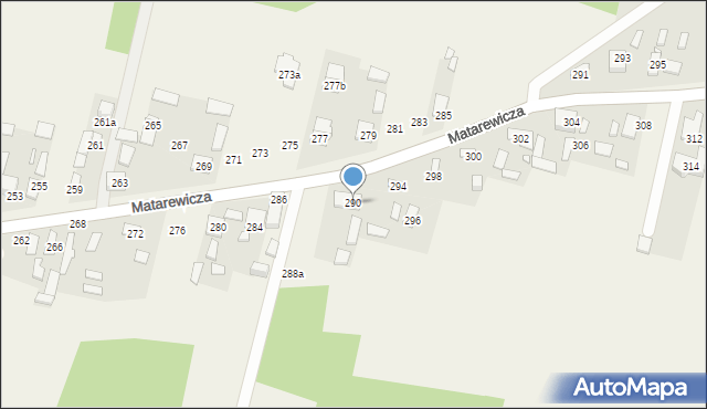 Ossów, Matarewicza, 290, mapa Ossów