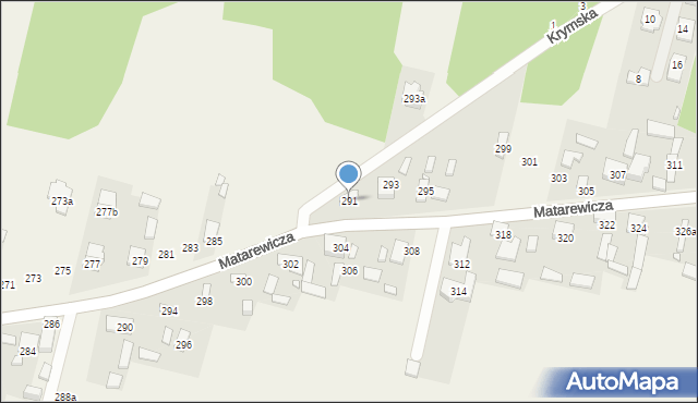 Ossów, Matarewicza, 291, mapa Ossów