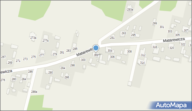 Ossów, Matarewicza, 302, mapa Ossów