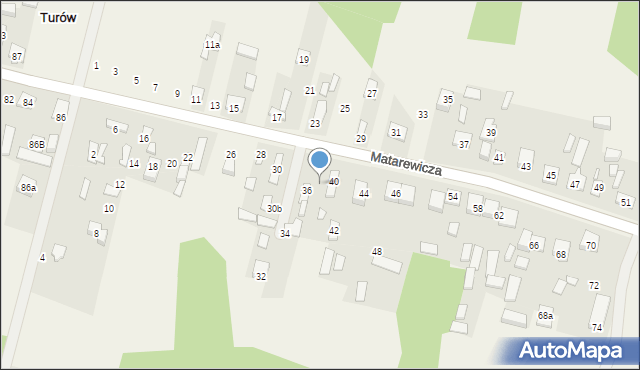 Ossów, Matarewicza, 38, mapa Ossów