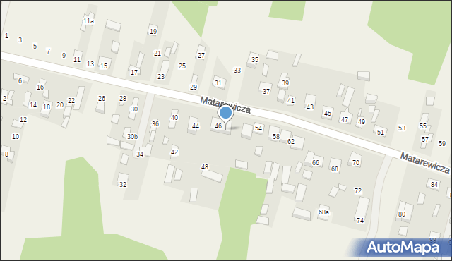 Ossów, Matarewicza, 50, mapa Ossów