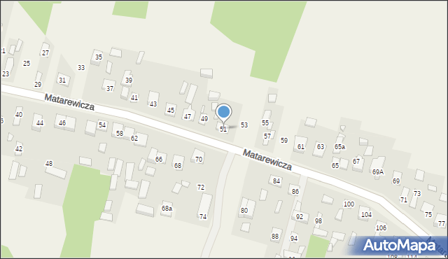 Ossów, Matarewicza, 51, mapa Ossów