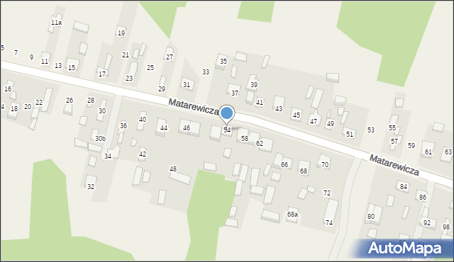 Ossów, Matarewicza, 54, mapa Ossów