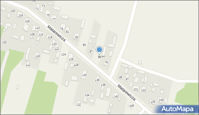 Ossów, Matarewicza, 89, mapa Ossów