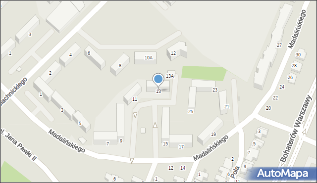 Ostrołęka, Madalińskiego Antoniego Józefa, gen., 13, mapa Ostrołęka