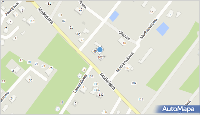 Ostrów Mazowiecka, Małkińska, 101, mapa Ostrów Mazowiecka
