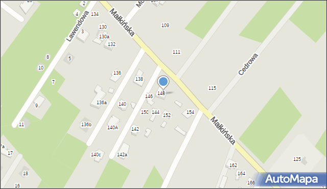 Ostrów Mazowiecka, Małkińska, 148a, mapa Ostrów Mazowiecka
