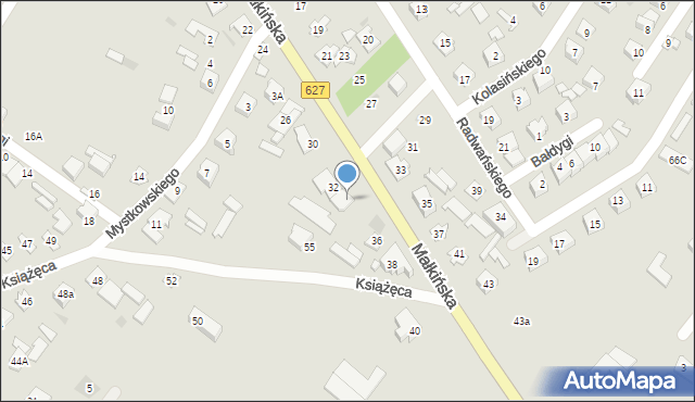 Ostrów Mazowiecka, Małkińska, 34, mapa Ostrów Mazowiecka
