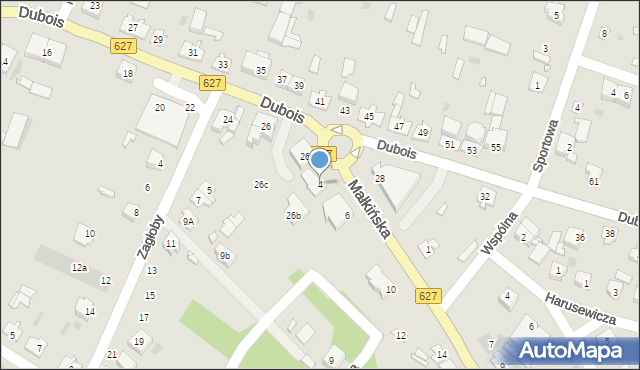 Ostrów Mazowiecka, Małkińska, 4, mapa Ostrów Mazowiecka