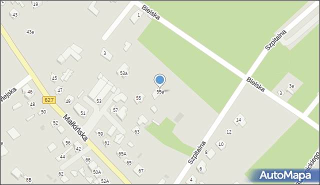 Ostrów Mazowiecka, Małkińska, 55a, mapa Ostrów Mazowiecka