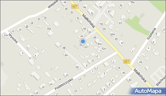 Ostrów Mazowiecka, Małkińska, 62a, mapa Ostrów Mazowiecka