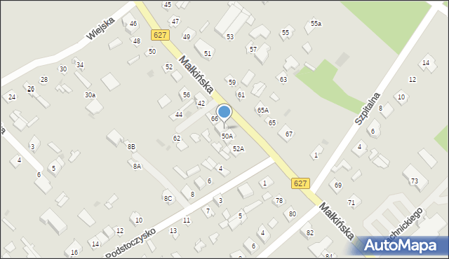 Ostrów Mazowiecka, Małkińska, 68, mapa Ostrów Mazowiecka