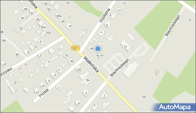 Ostrów Mazowiecka, Małkińska, 71, mapa Ostrów Mazowiecka