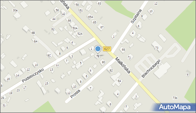 Ostrów Mazowiecka, Małkińska, 78, mapa Ostrów Mazowiecka