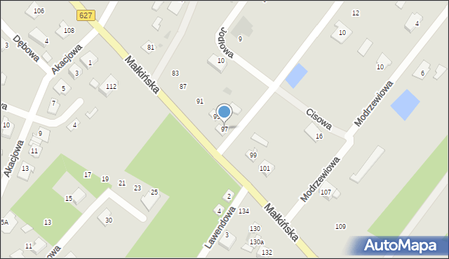 Ostrów Mazowiecka, Małkińska, 97, mapa Ostrów Mazowiecka