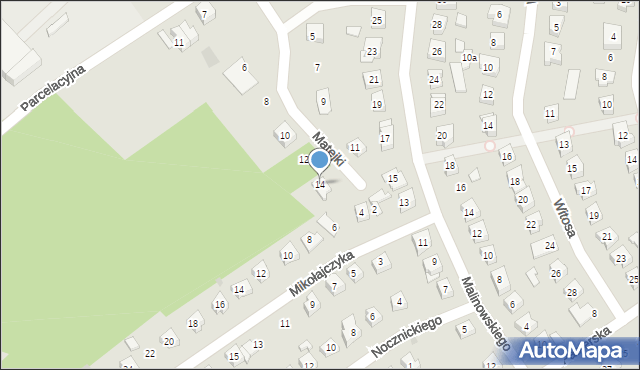 Ostrów Mazowiecka, Matejki Jana, 14, mapa Ostrów Mazowiecka