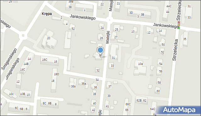 Ostrów Wielkopolski, Matejki Jana, 30a, mapa Ostrów Wielkopolski
