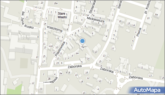 Oświęcim, Mały Rynek, 7A, mapa Oświęcimia