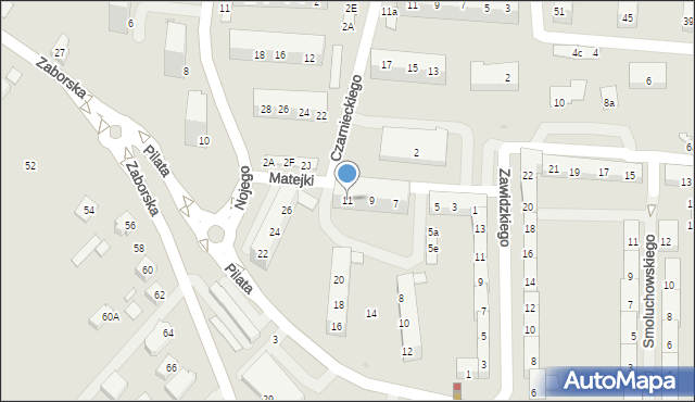 Oświęcim, Matejki Jana, 11, mapa Oświęcimia