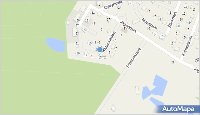 Otomin, Mandarynkowa, 13, mapa Otomin