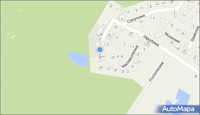Otomin, Mandarynkowa, 21, mapa Otomin