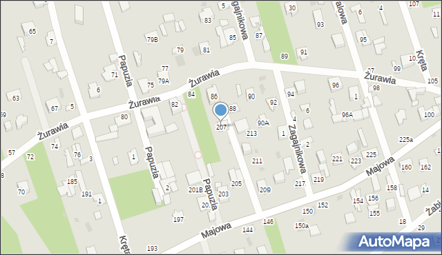Otwock, Majowa, 207, mapa Otwock