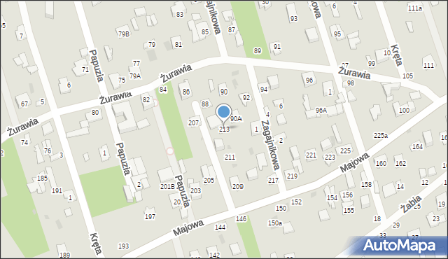 Otwock, Majowa, 213, mapa Otwock