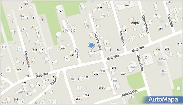 Otwock, Majowa, 251, mapa Otwock