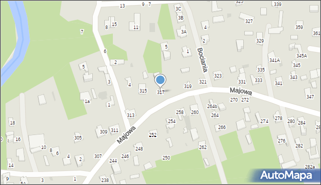 Otwock, Majowa, 317, mapa Otwock