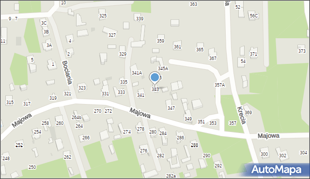 Otwock, Majowa, 343, mapa Otwock