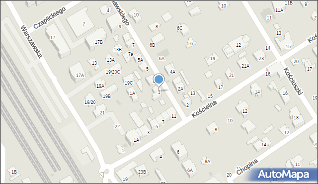 Otwock, Malawskiego Stefana, prof., 1, mapa Otwock