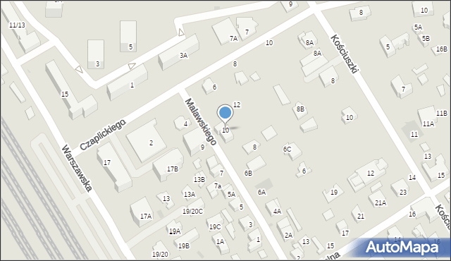 Otwock, Malawskiego Stefana, prof., 10, mapa Otwock