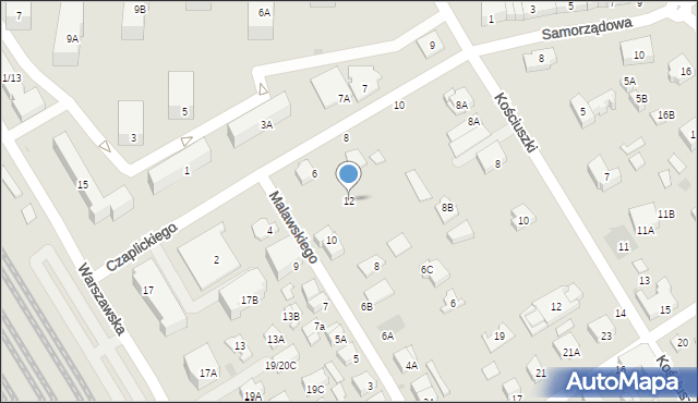 Otwock, Malawskiego Stefana, prof., 12, mapa Otwock