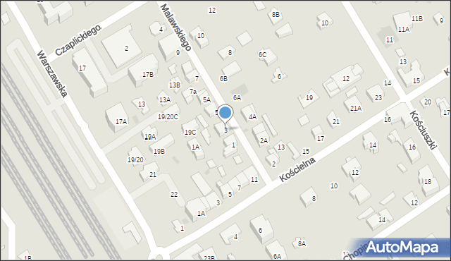 Otwock, Malawskiego Stefana, prof., 3, mapa Otwock