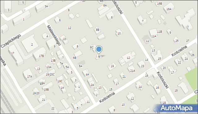 Otwock, Malawskiego Stefana, prof., 6, mapa Otwock