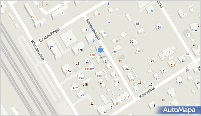 Otwock, Malawskiego Stefana, prof., 7a, mapa Otwock