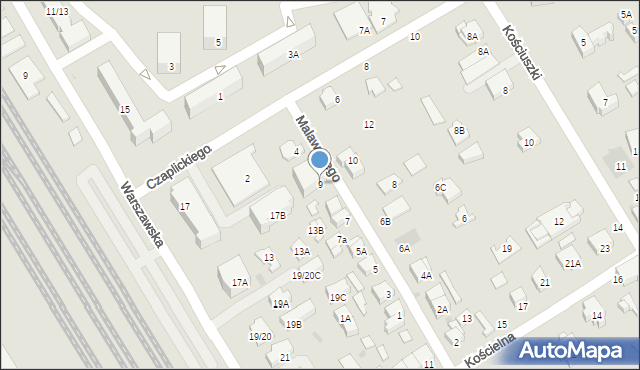 Otwock, Malawskiego Stefana, prof., 9, mapa Otwock