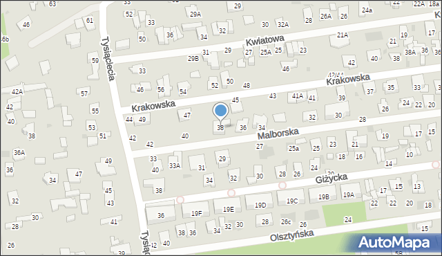 Otwock, Malborska, 38, mapa Otwock