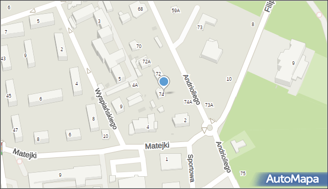 Otwock, Matejki Jana, 2A, mapa Otwock