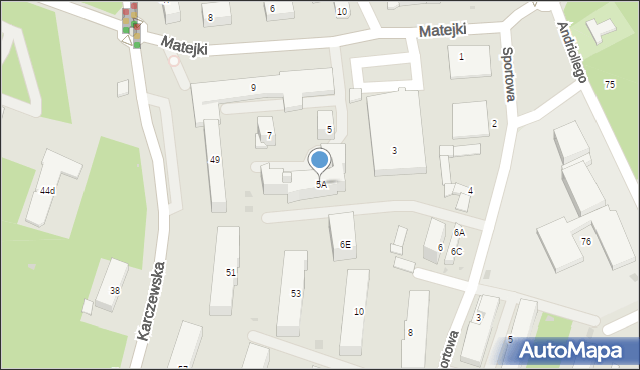 Otwock, Matejki Jana, 5A, mapa Otwock