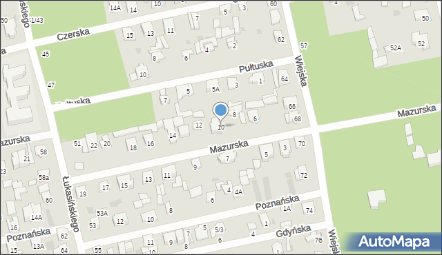 Otwock, Mazurska, 10, mapa Otwock